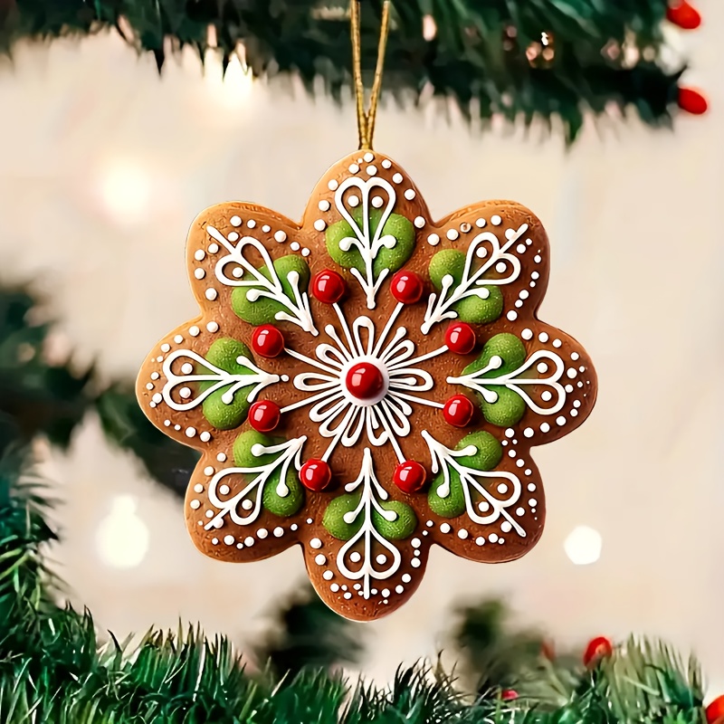 

4pcs Gingerbread Christmas Tree Ornaments - 2d Acrylic, & Party Decor