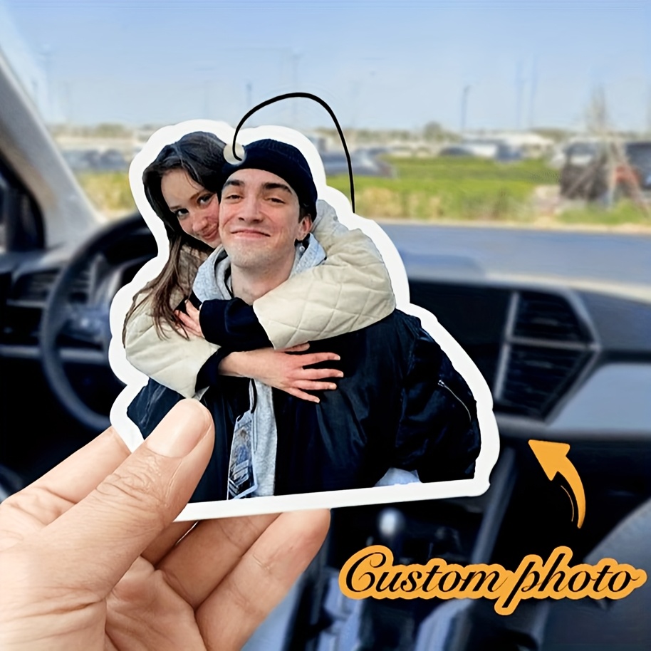 E-shop 2D Flach, 1 Stück Individuelles Foto-Autoanhänger-Dekor – Personalisierter Rückspiegel-Schmuck mit Eigenen Foto, Transparentes