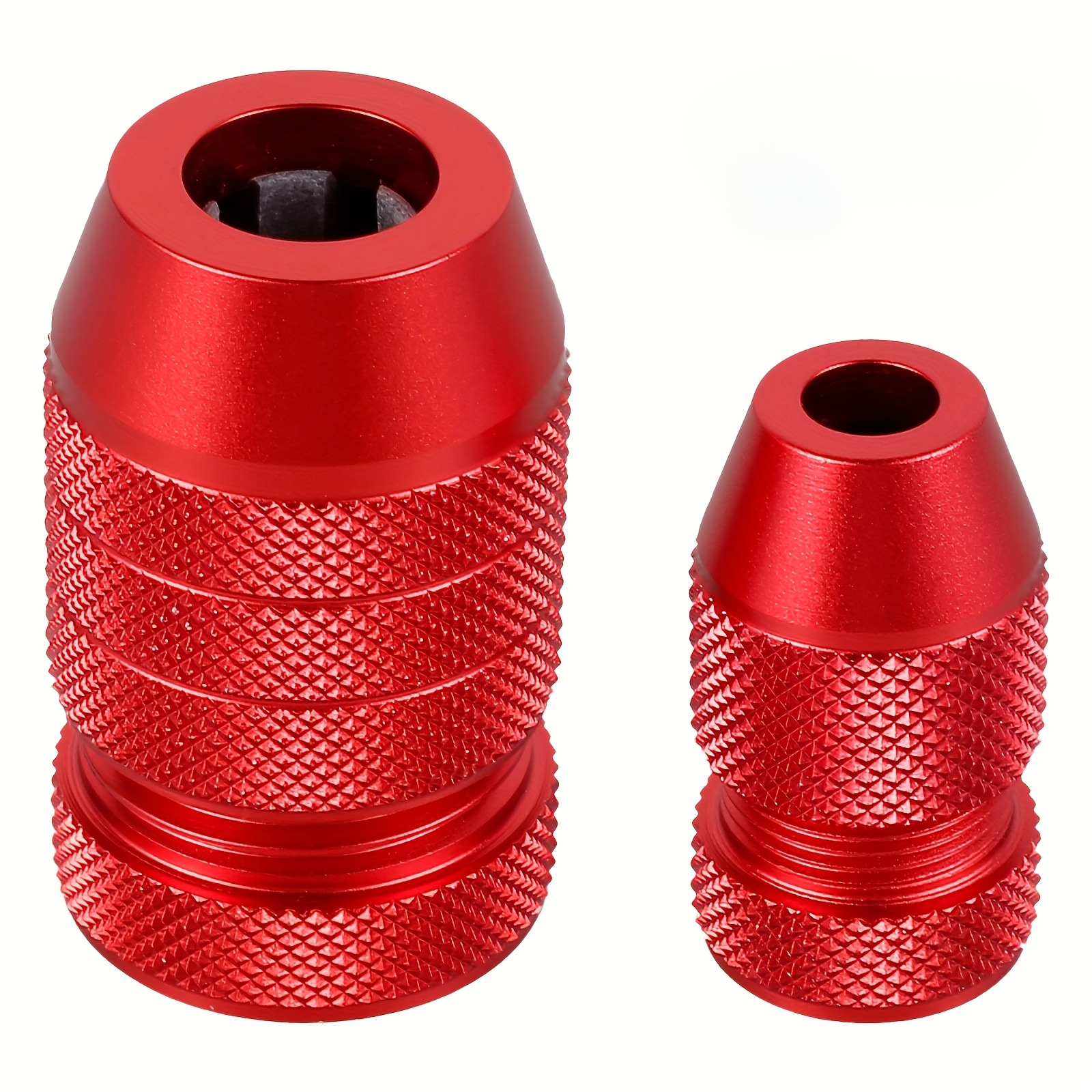 Image of 2pcs Drill Stopper Adjustable Drill Stop Ring Set Aluminum Alloy Drill Stop Precision Drill Size Range 5/64 Inch-3/16 Inch 15/64 Inch-7/16 Inch For Furniture, Tile, Metal, Wood