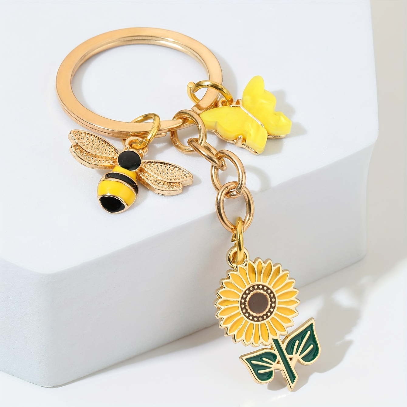 

Enamel & Bee Keychain - Alloy Pendant For Women's ,