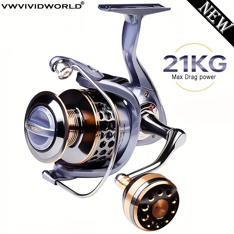 

1pc Spinning Fishing Reel, 2+1 Bearings, 5.1:1/5.2:1 Gear Ratio, Aluminum Alloy Spool, Metal Rocker Arm, Suitable For Freshwater And Saltwater