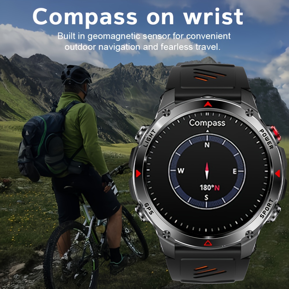 Montre Connectée de Sport GPS T-Rex 3 2025 | Écran 1.46 pouces, GPS Intégré, Appel Sans Fil, SOS, Montre Homme de Haute Qualité avec Boussole, Altitude, Baromètre, Plus de 100 Modes Sportifs, Compteur de Pas, Distance, Tracker de Fitness Calorie