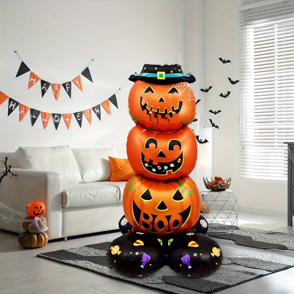 1pc 3d halloween pumpkin balloon set with base inflatable decorative balloons for yard   party backdrop and spooky halloween decorations halloween party decorations halloween balloon arch halloween foil balloons   decor festive yard decor halloween theme   foil durable inflatables inflatable decorations holiday     Product details 3