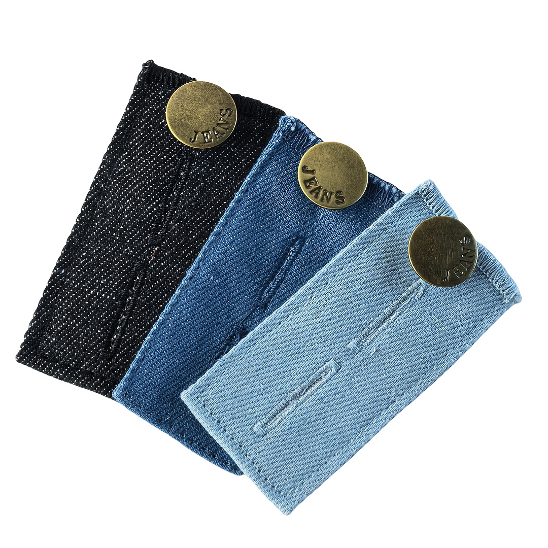 E-shop 3er-Pack Hosenverlängerungsknöpfe Jeans Hosenbund Expander Verstellbare elastische Hosenbund Knopf Gürtelverlängerung Schnalle Langer Haken