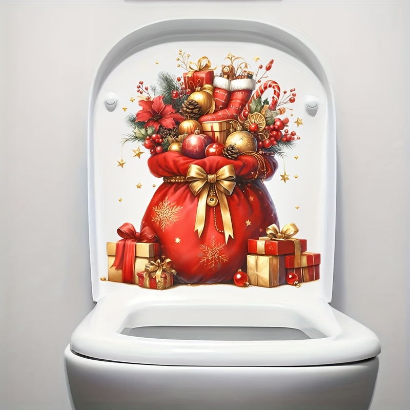 

1pc Beautiful Christmas Gift Toilet Stickers, Home Wall Stickers, Suitable For Bedroom, Living Room, Bathroom, The , To Warm Decoration