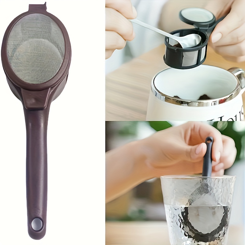 1pc coffee filter spoon compact   coffee capsule powder sifter essential for coffee machines baking   plastic no electricity needed details 0