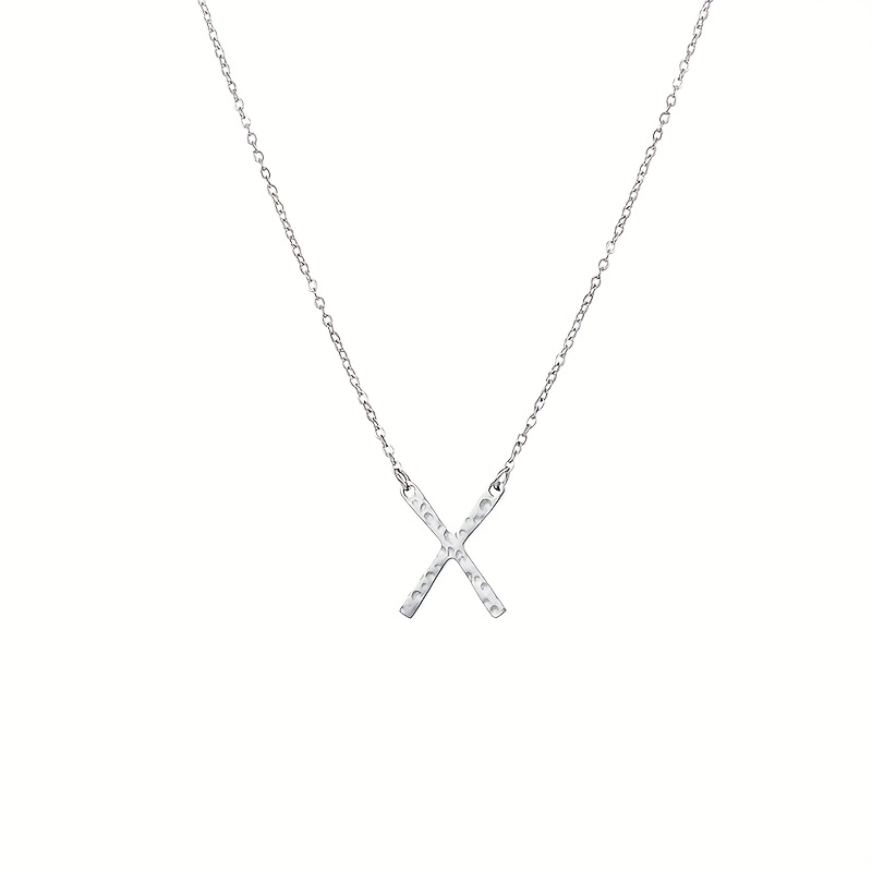 Women's Stainless Steel X Pendant Necklace