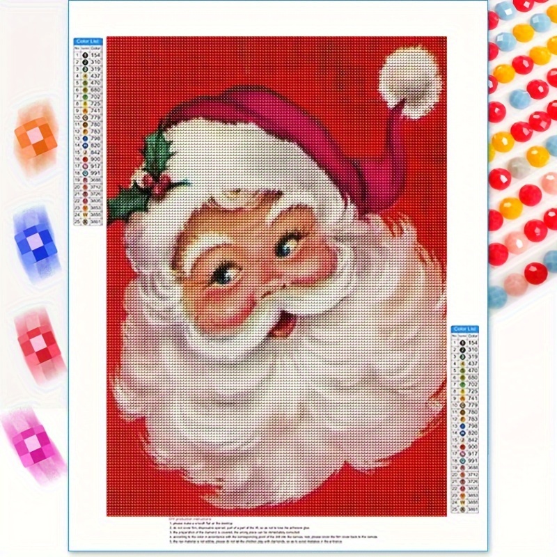 

5d Diamond Painting Kit For Adults, Santa Claus Christmas Theme, Round Drill Diy Craft, Mosaic Artwork For Home Wall Decor, 11.8 X 15.8 Inch - No Frame (1 Pack), Use Without Electricity