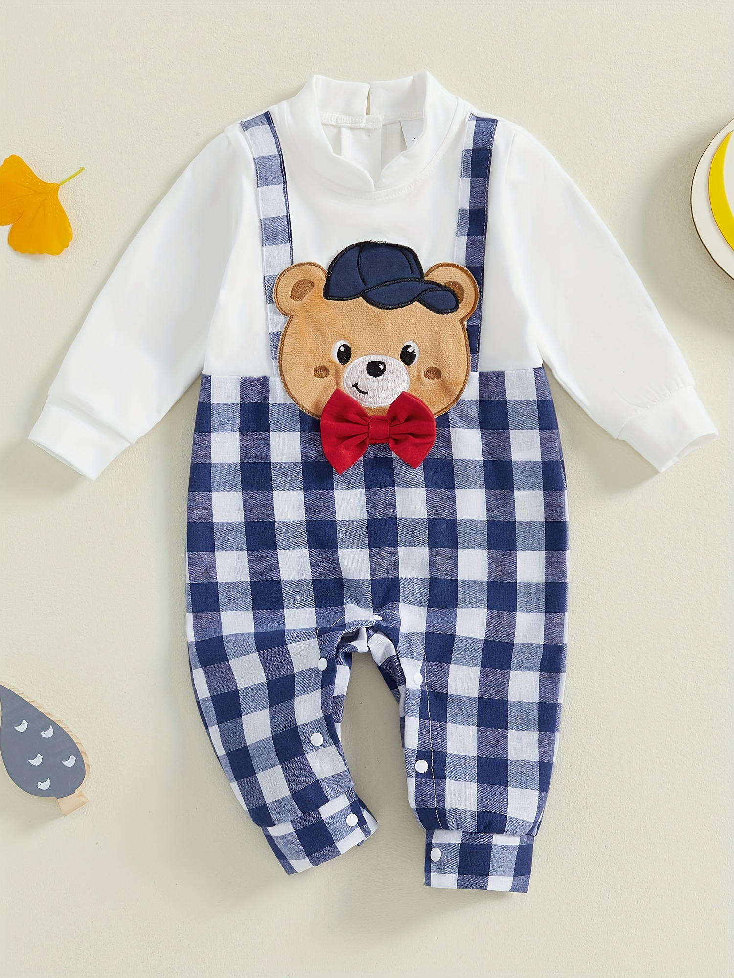 baby checkered overalls sold on Temu United States
