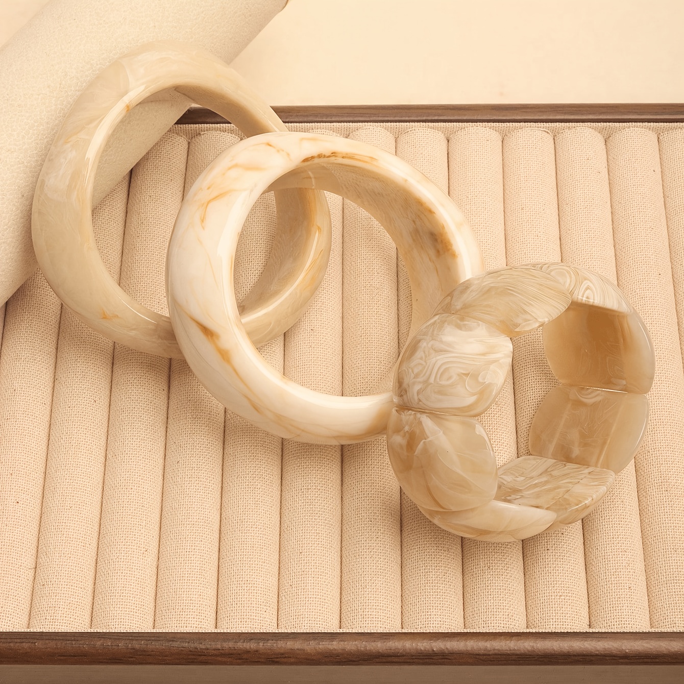TEMU Ensemble de 3 bracelets géométriques vintage, combinaison de bracelets teints minimalistes et élégants, adaptés à un et aux vacances, à