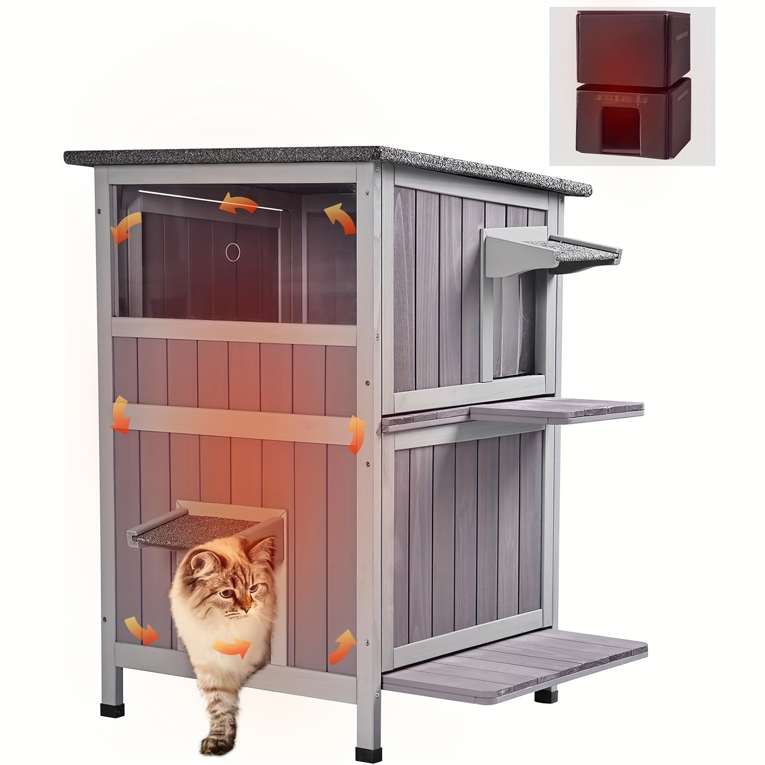 

Gutinneen Feral Insulated Cat House Outdoor Insulated Shelter For Winter