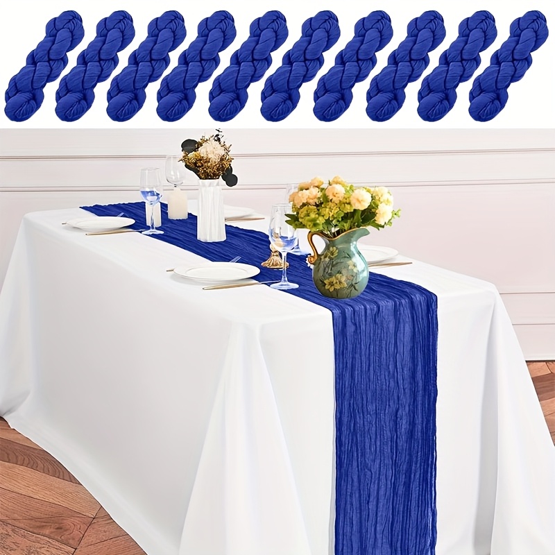 blue dresser runner Caroline Blue Table Runner | Classic Blue Floral Runner main image 0