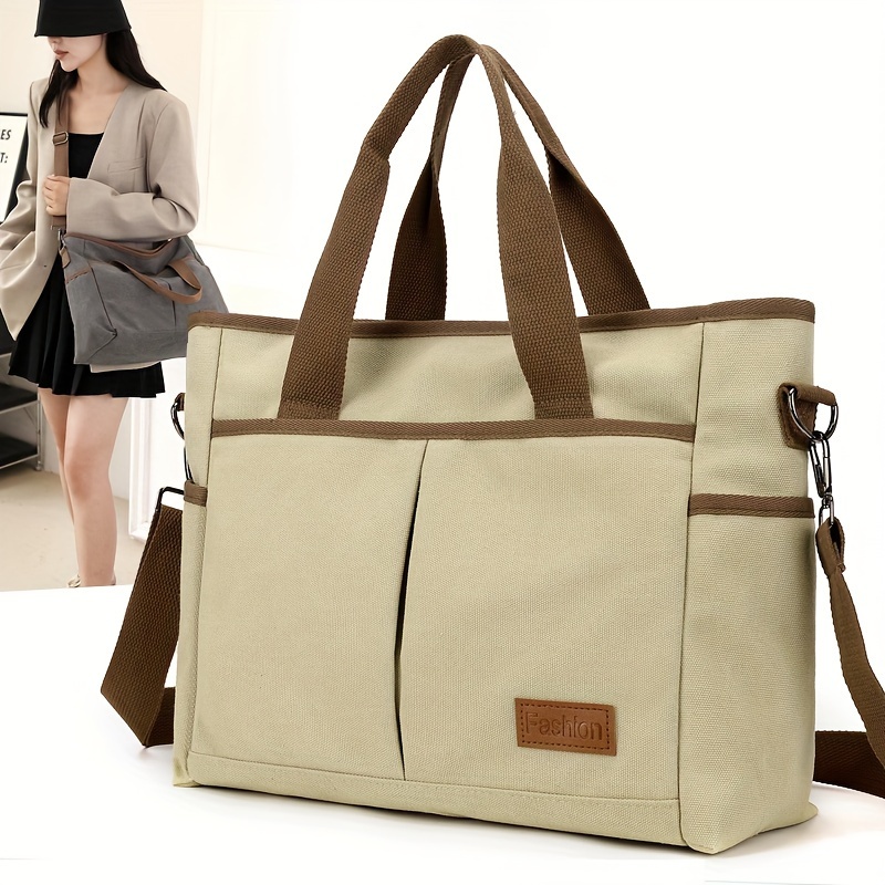 

Zuomanni Vintage-inspired Canvas Tote Bag For Women - Large Capacity With Multiple Pockets, Adjustable Strap, & Stylish, Daily & Travel - With Brown Accents, Exquisite , , Hiking