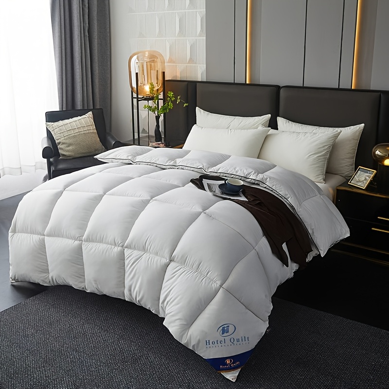1pc of Luxury Hotel-style Spring/autumn Quilt, Extra Thick, Soft, and Warm. Winter Quilt with Quilted Design, Suitable for All Seasons. Ideal for Dormitories, Rental Apartments, and Bedrooms