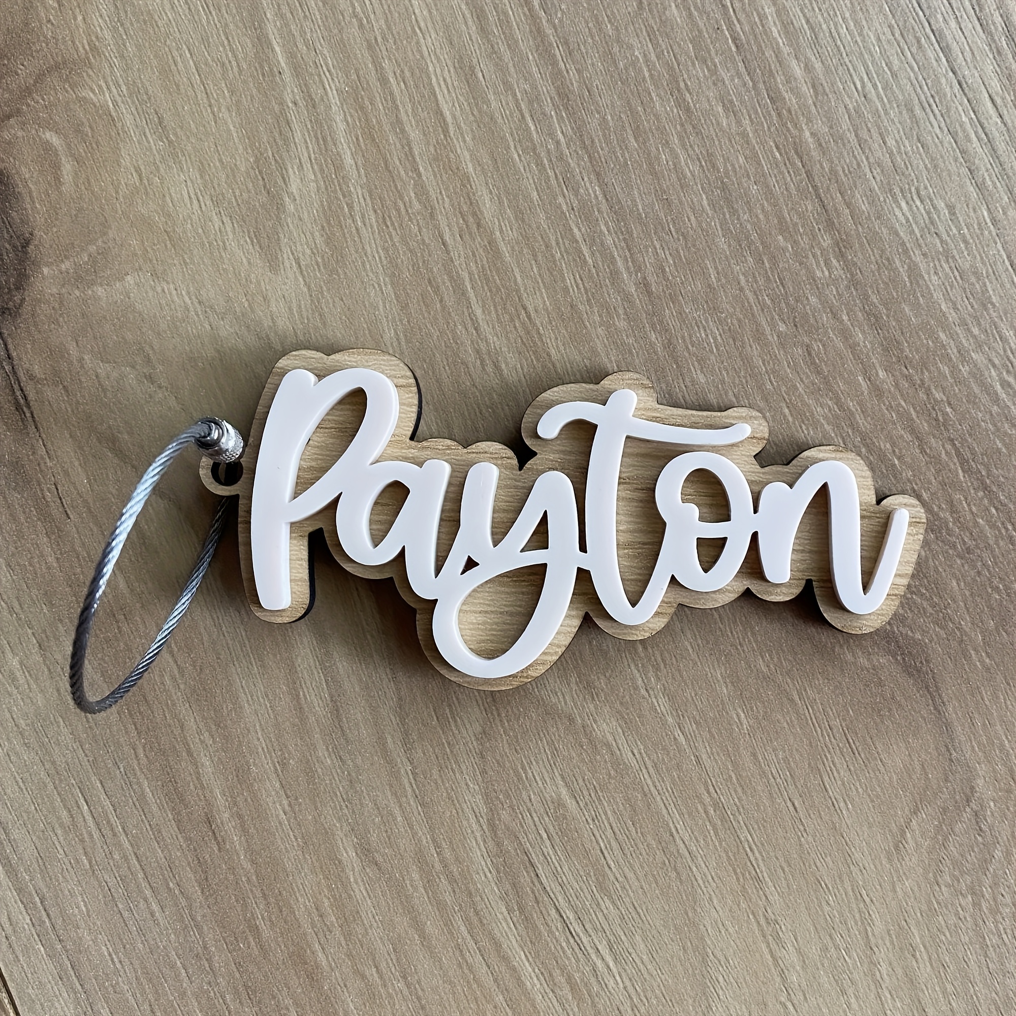 TEMU Customized Acrylic Letter Abbreviation Keychain - Personalized Name Or Initial Pendant With A , Sturdy And Lightweight, Perfect For Women - A