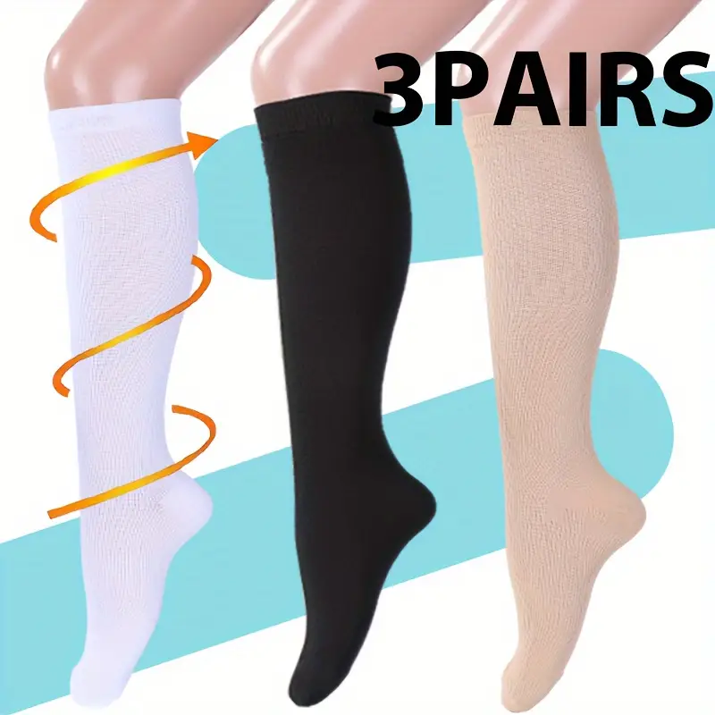 3 Pack Copper Compression Socks - Compression Socks Women & Men Circulation  - Best for Medical,Running,Athletic 00 Black Small-Medium 