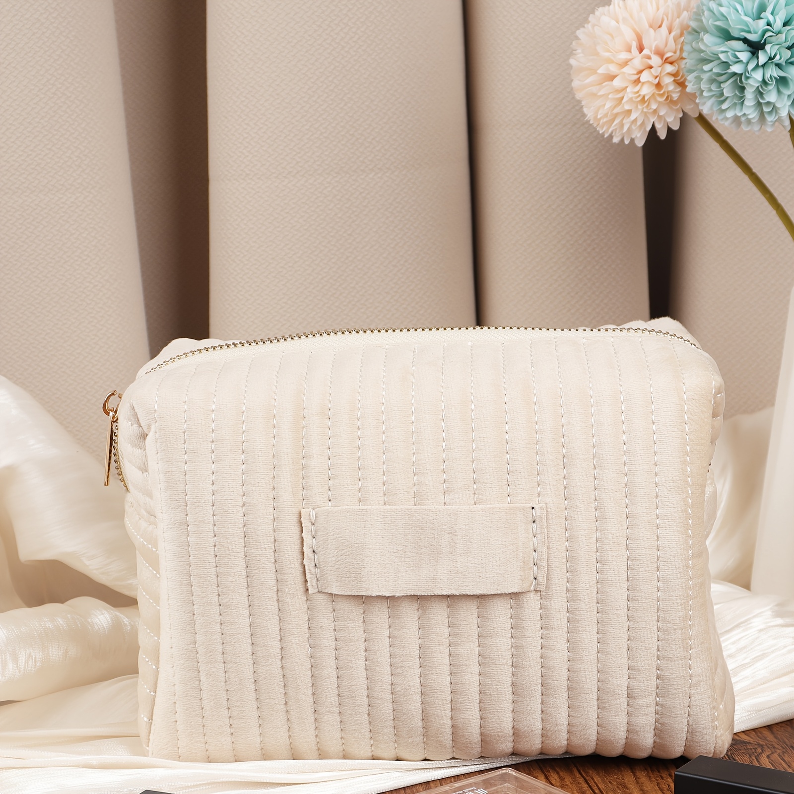 E-shop Personalisierte Kosmetiktasche mit Namen, Kosmetiktasche aus Samt/Kosmetik-Aufbewahrungstasche, personalisiertes Brautjungfern-Geschenk,