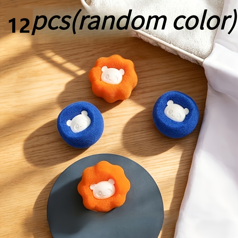 TEMU 12-pack Random Color Pet Hair Cleaning Laundry Balls, Reusable And Clothes. Strong Adsorption Of Cat And Dog Hair And Lint, Effectively