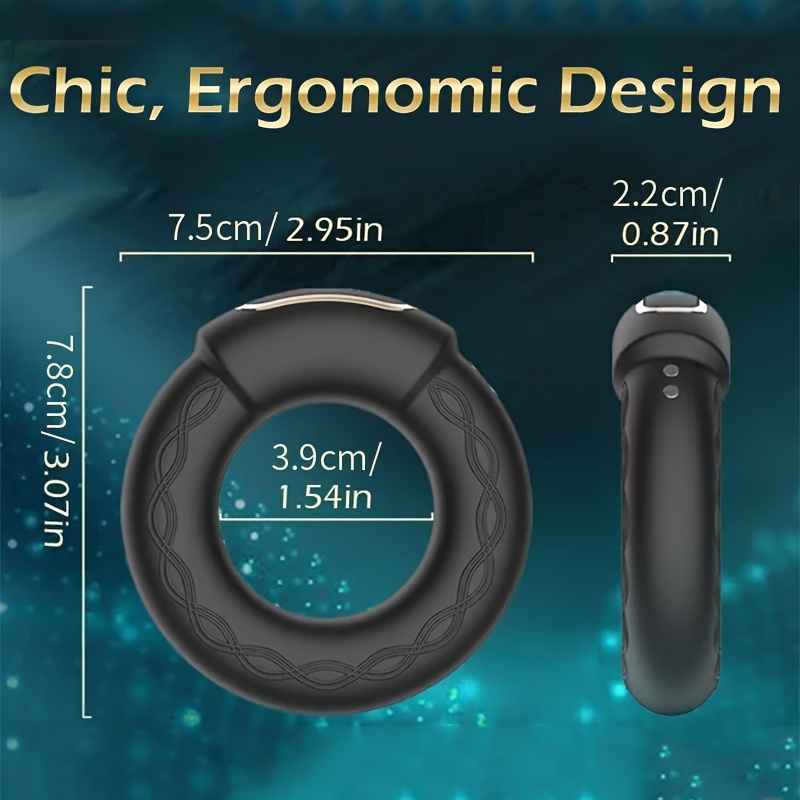 Men'S Vibrating Ring Lock Sperm Ring 9 Frequency Vibration Function Heating Ring USB Charging Easy to Clean
