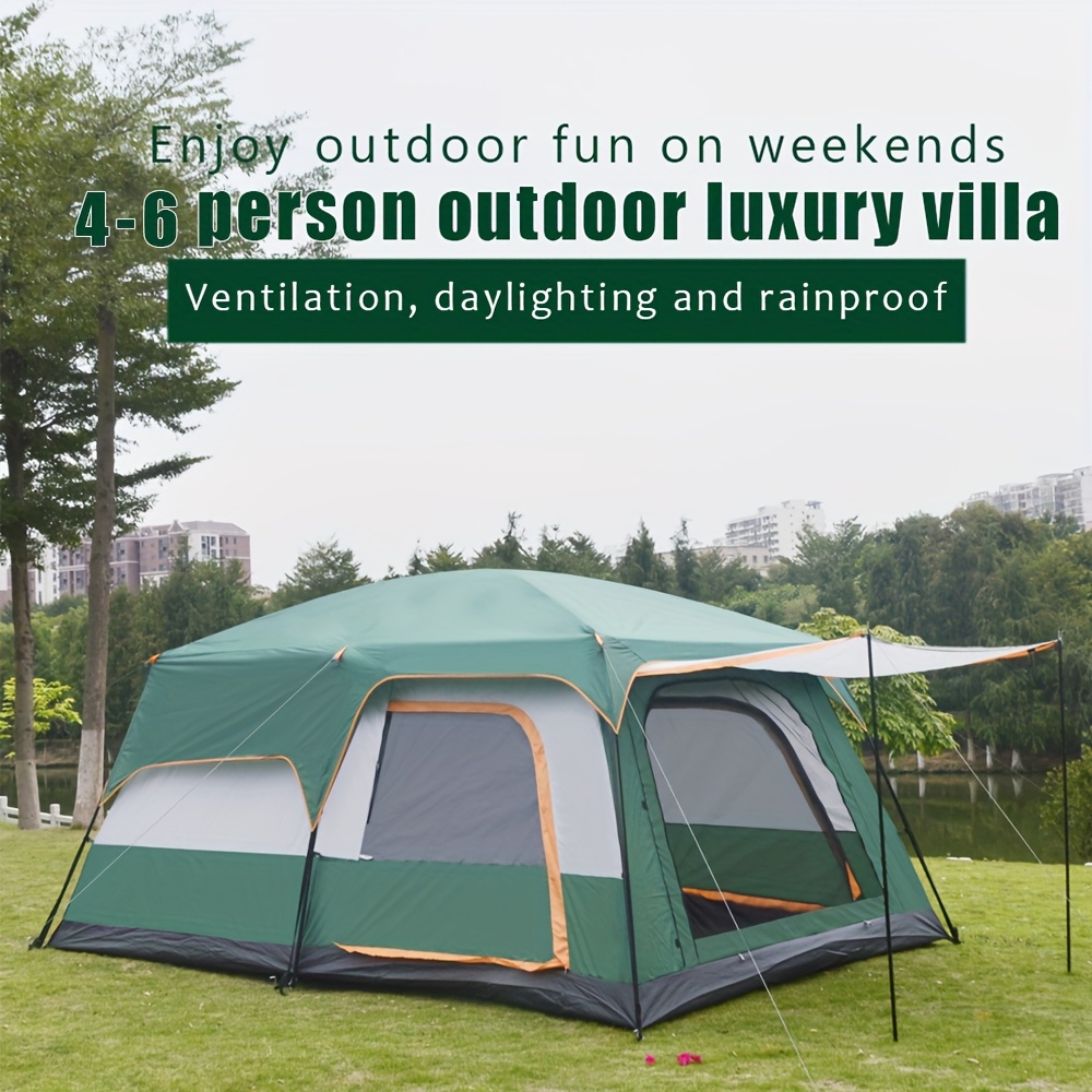 

Two-bedroom, One-living Room Outdoor Tent Camping Overnight Full Set Of Equipment And Supplies. Portable/ Suitable For 4 To 6 People. Rainproof And Thickene/