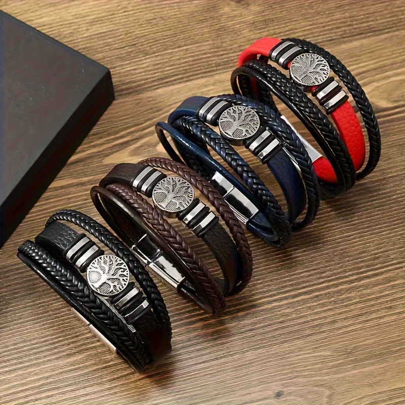 

Trendy And Minimalist Pu Leather Bracelet, Magnetic Clasp Bracelet For Men