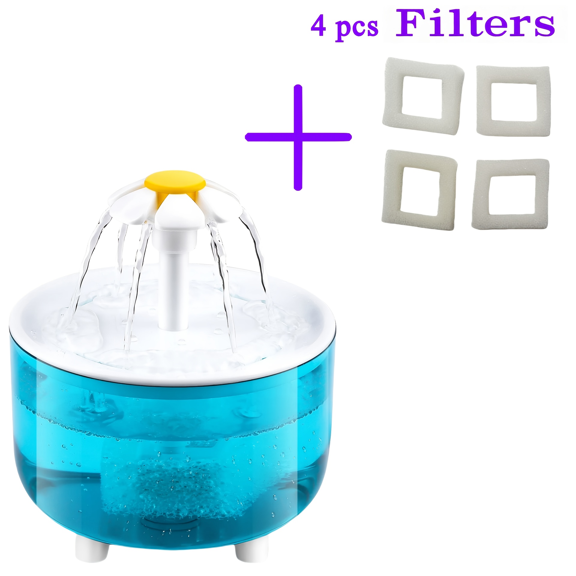 Image of 1200ml/42.23oz Cat Water Dispenser Set, Automatic Circulating Water Dispenser With Water Filter, 1pc Pet Water Dispenser + 4pcs Filters, Water For Cats, Indoor Cat - Operation, Usb Powered
