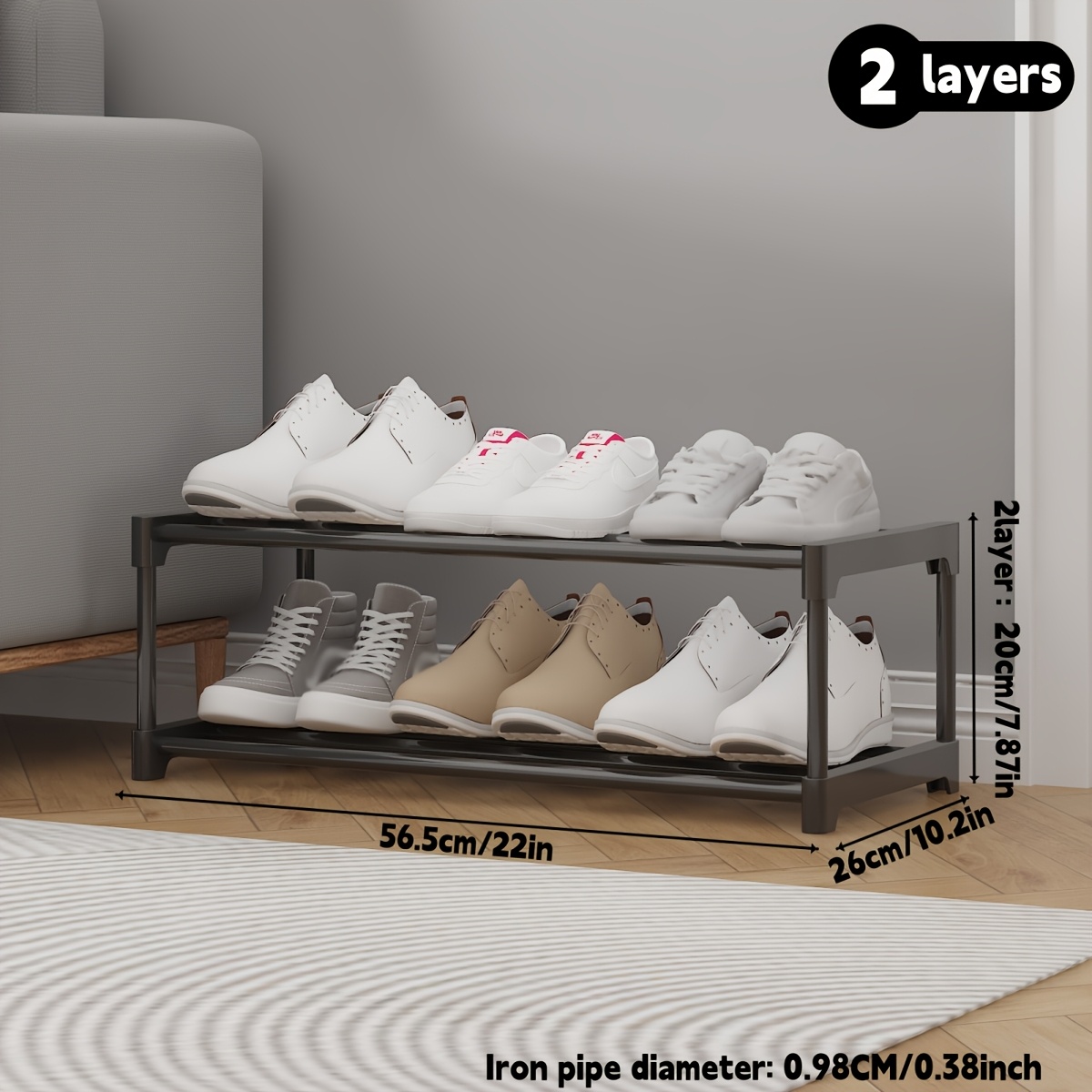 1  5 tier easy shoe rack shoe storage   rack suitable for living room bedroom black multi layer storage rack