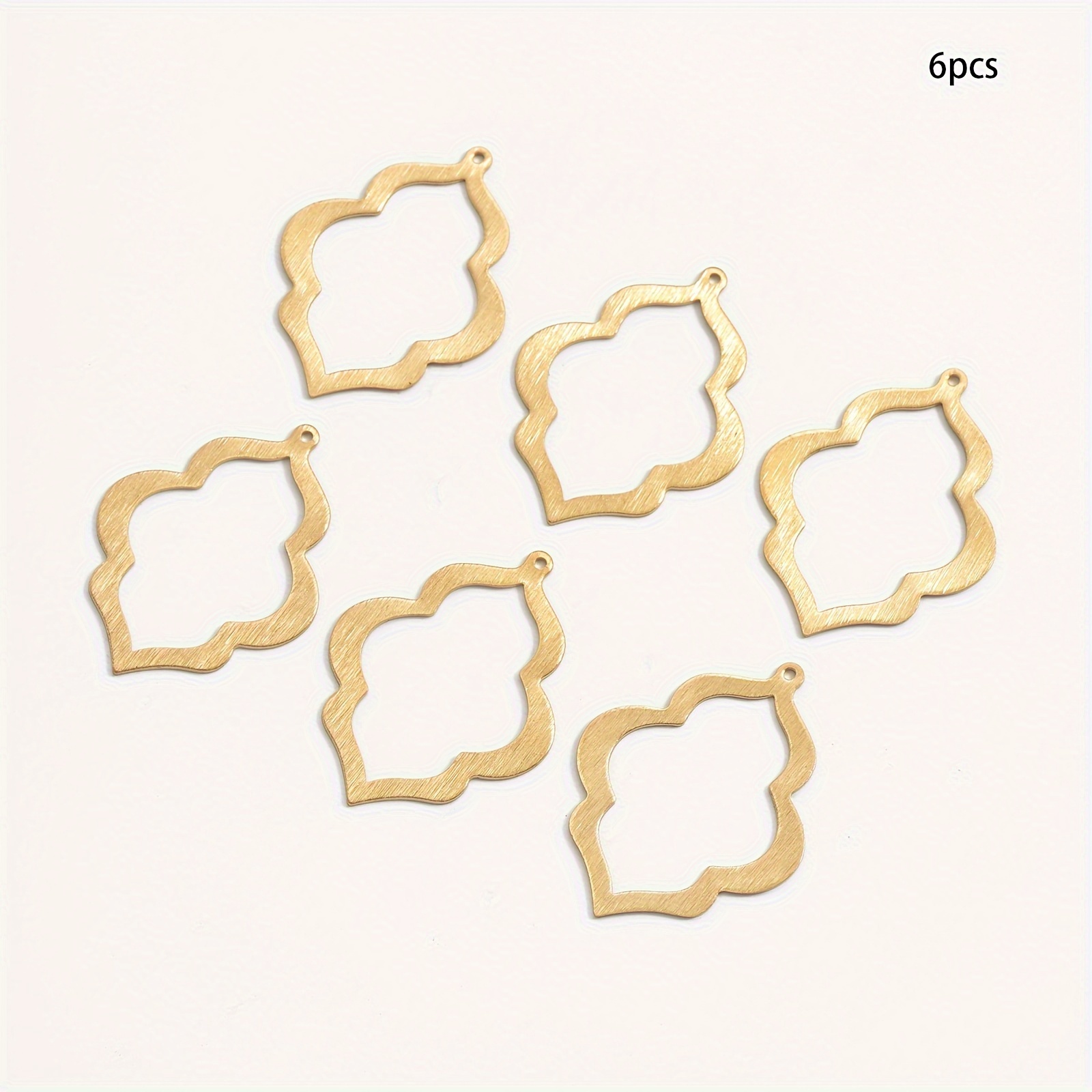E-shop Set mit 6 Messing Einloch Bürsten Gourteffigur Anhängern, minimalistische Ohrringe, Halsketten Charms, stilvolle Ergänzungen für die