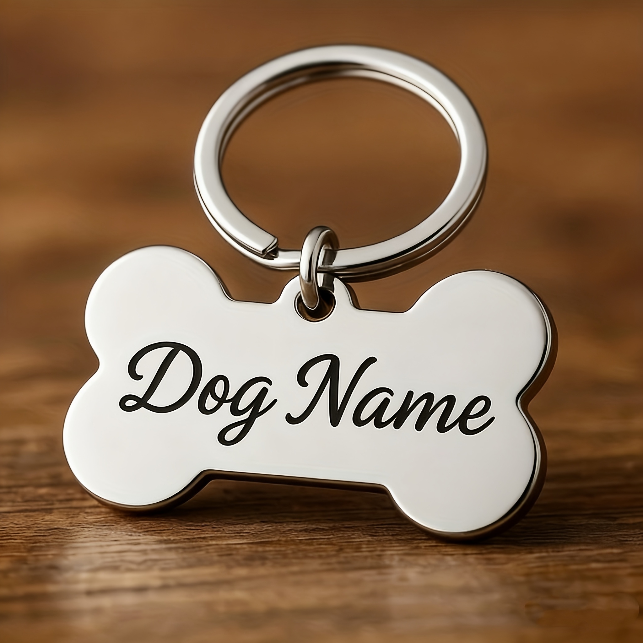 TEMU 1pc Keychain, Engraved Date & Phone Number Anti-lost Pendant, Durable Chain Gift For Dog Lovers