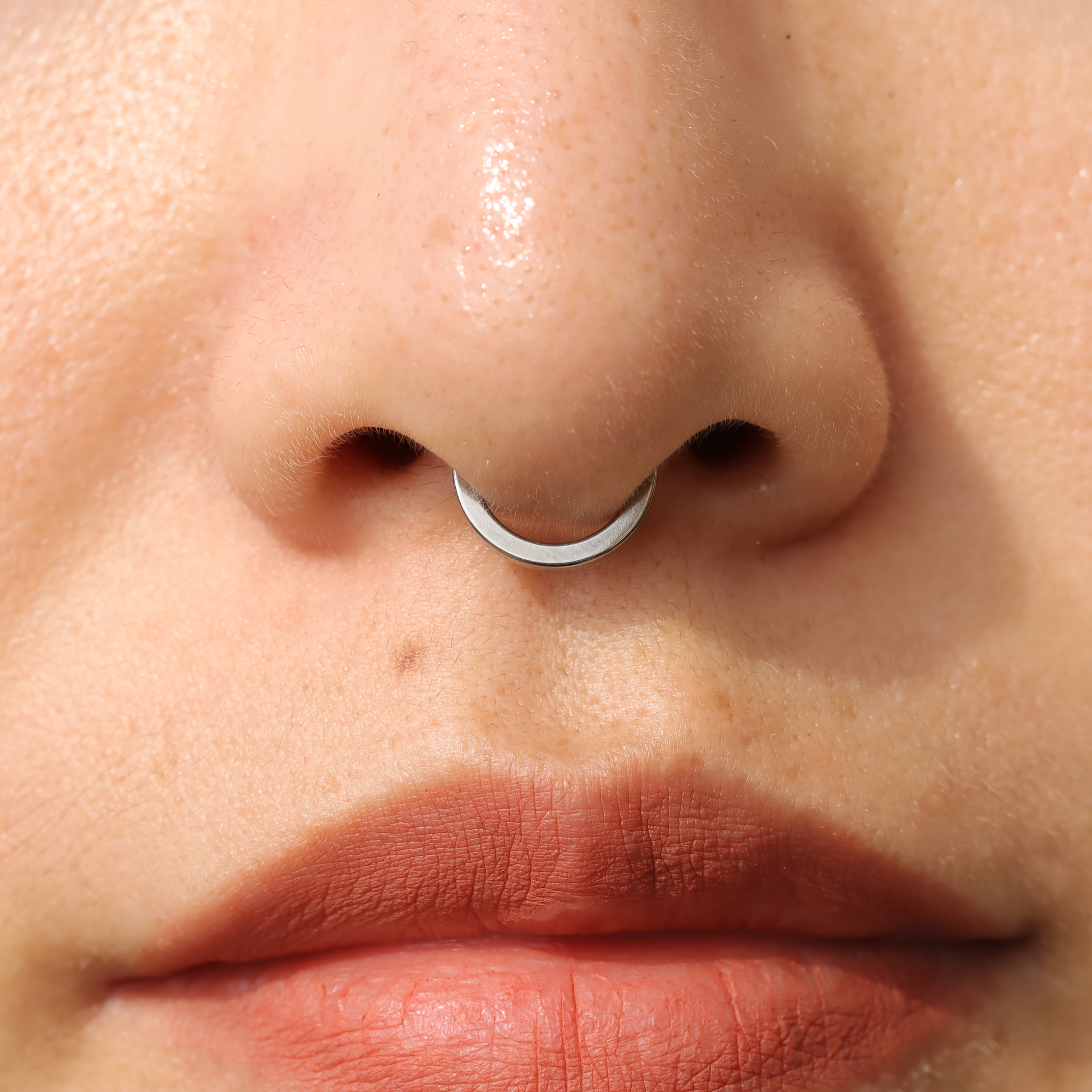 Stainless Steel Devil Horn Septum Ring Gothic Irregular Horn Nose