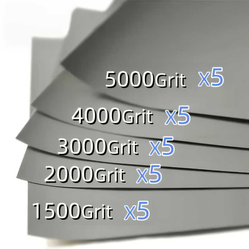 TEMU 25 feuilles de , assortiment de à 60-5000 pour humide/sec, taille 23 cm x 9,3 cm/9,0 x 3,6 pouces, à polir humide et sec, imperméable, polissage