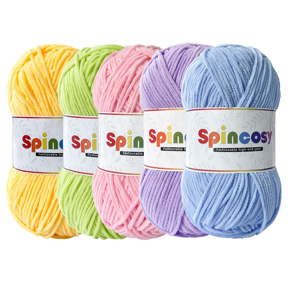 TEMU 5pcs Set, 2mm, Macaron Low- , Matte Non-reflective, Soft Misty Fine Velvet Feel, Complete Set For Crocheting Ornaments, Placemats, Blankets, And