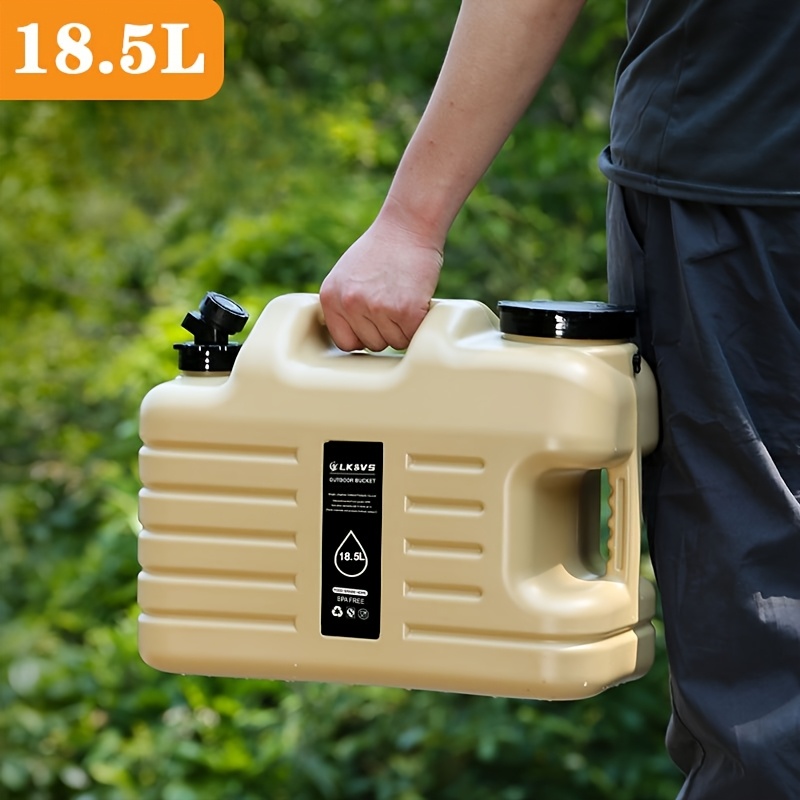 1pc   outdoor water bucket with spigot 18 5l plastic storage container for camping home use car drinking     details 7