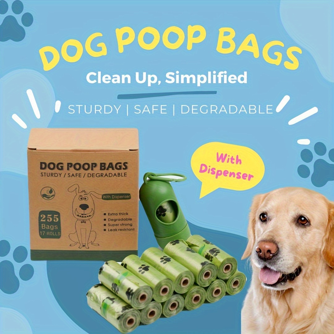 

Portable Pet Waste Bag Poop Bag Portable Pet Waste Bag Thickened Portable Printed Dog Poop Bag Outdoor Pet Poop Collection Bag Easy To Carry Large Capacity 255 Bags In 17 Volumes