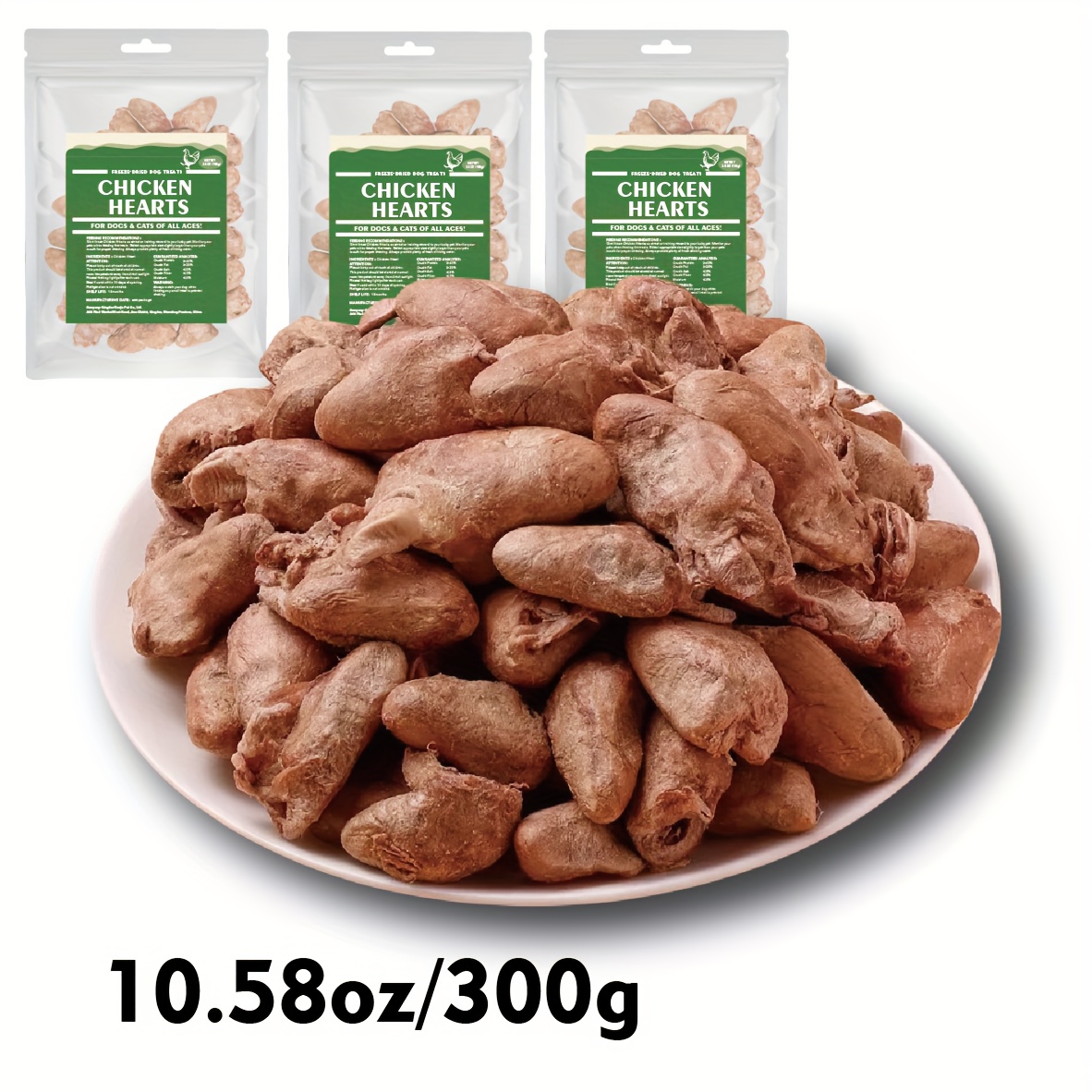 Freeze Dried Chicken Hearts For Treats, Single - Perfect For Training, Topper Or Snack (chicken Hearts), High In Protein, Grain-free, Gluten-free