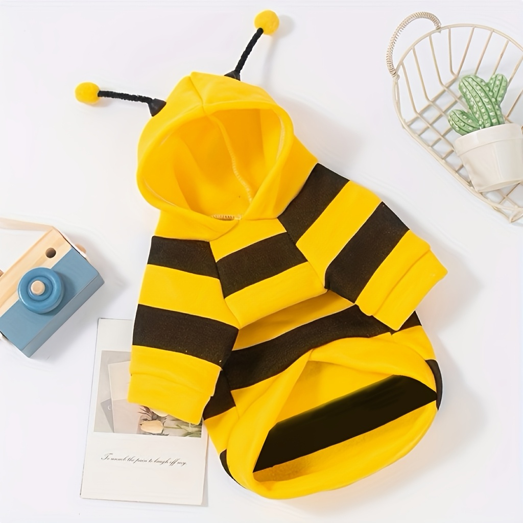 1 piece cute bee themed pet sweater for small to medium dogs and cats cozy   costume yellow striped designs perfect easter gift idea Product details 2