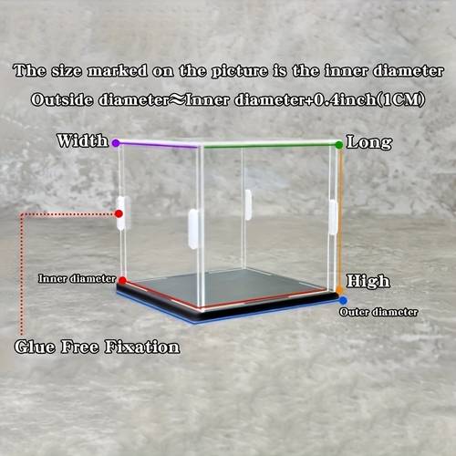 clear acrylic display case box assemble alternative glass case plastic dustproof protection with matte for home storage organizing toys collectibles memorabilia 8 24inch 20x25x60cm