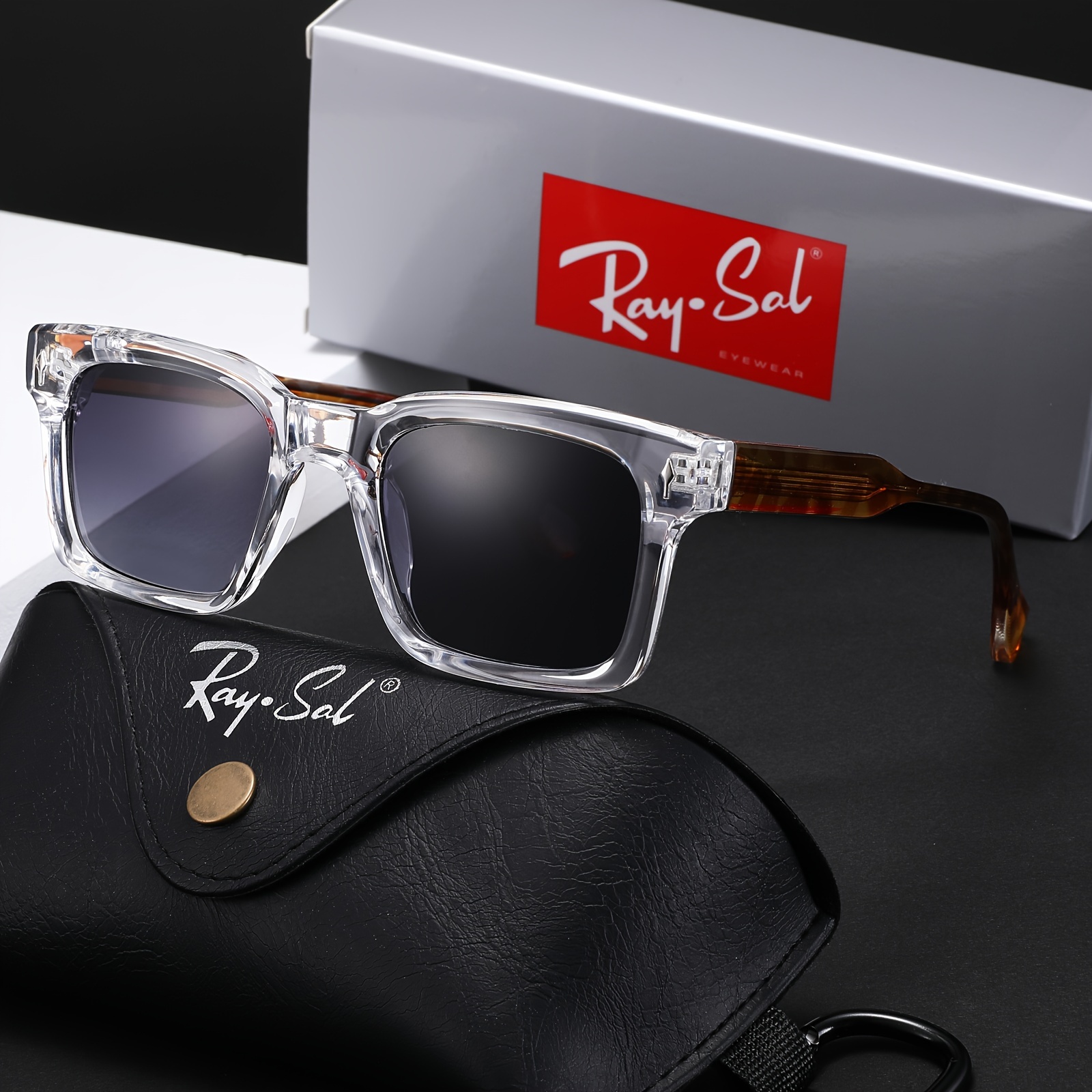 RAYSOL Trendy Fashion Glasses For Women Men, Retro Classic Vintage Stylish Cute Womens Rectangle Square Shades