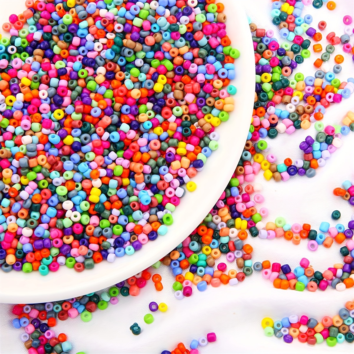 250/620/1000pcs Solid Color Glass Enamel Beads