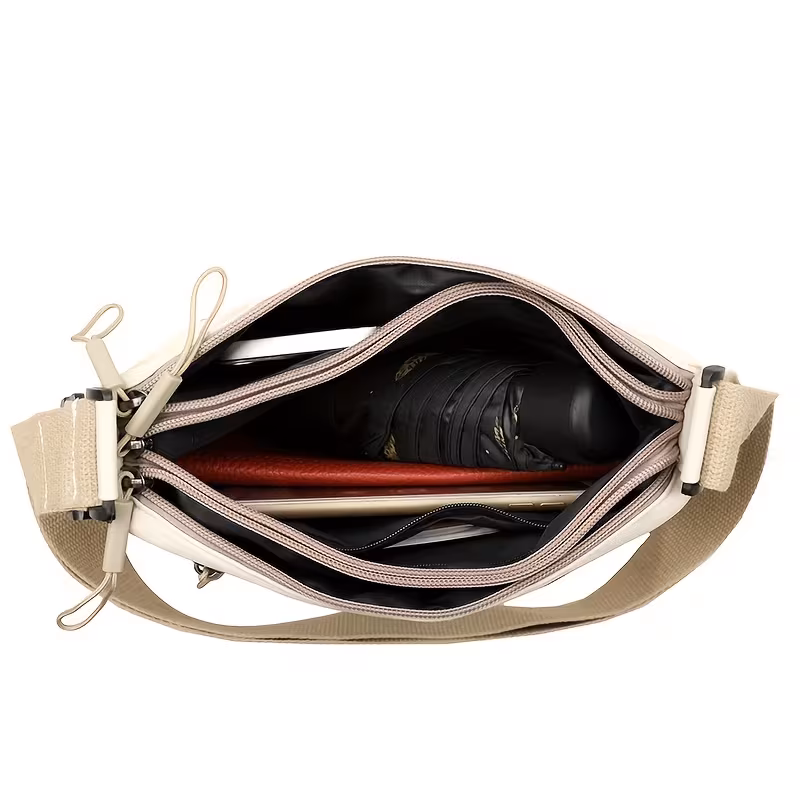 womens large capacity crossbody bag with multi layer zipper closure and adjustable shoulder strap versatile as an adjustable single shoulder bag casual handbag for or office commuter bag for work shopping parties and multi scene use Product details 5