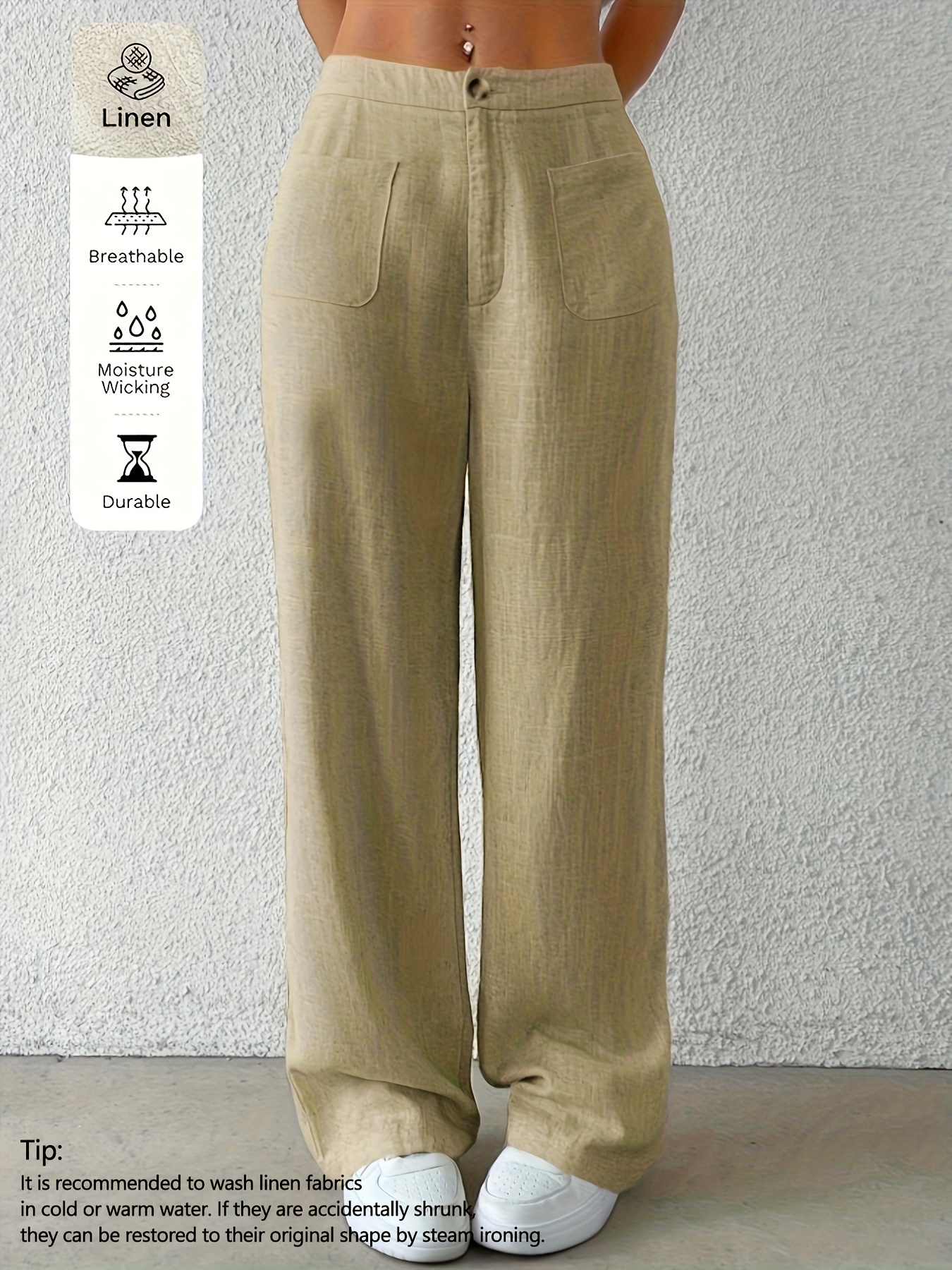 Pantalon De Lino Mujer Cintura Elastizada | Envío Gratis