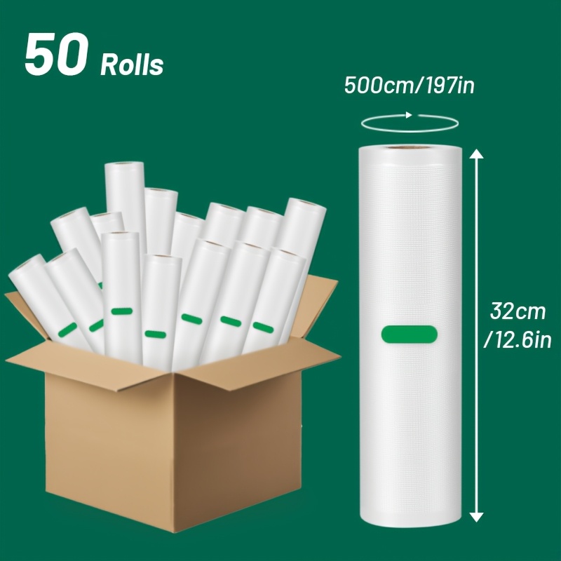 vacuum sealing tobacco Heat Pouches Glossy Open Top Packaging Bags Rec make up 50Rolls-Vacuum Sealer Rolls,, Food Storage