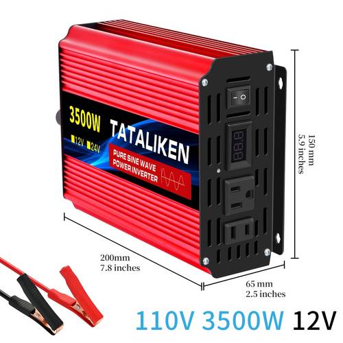 3500w peak pure sine inverter12v to 110v converter led voltage to travel u s specification plugs without battery
