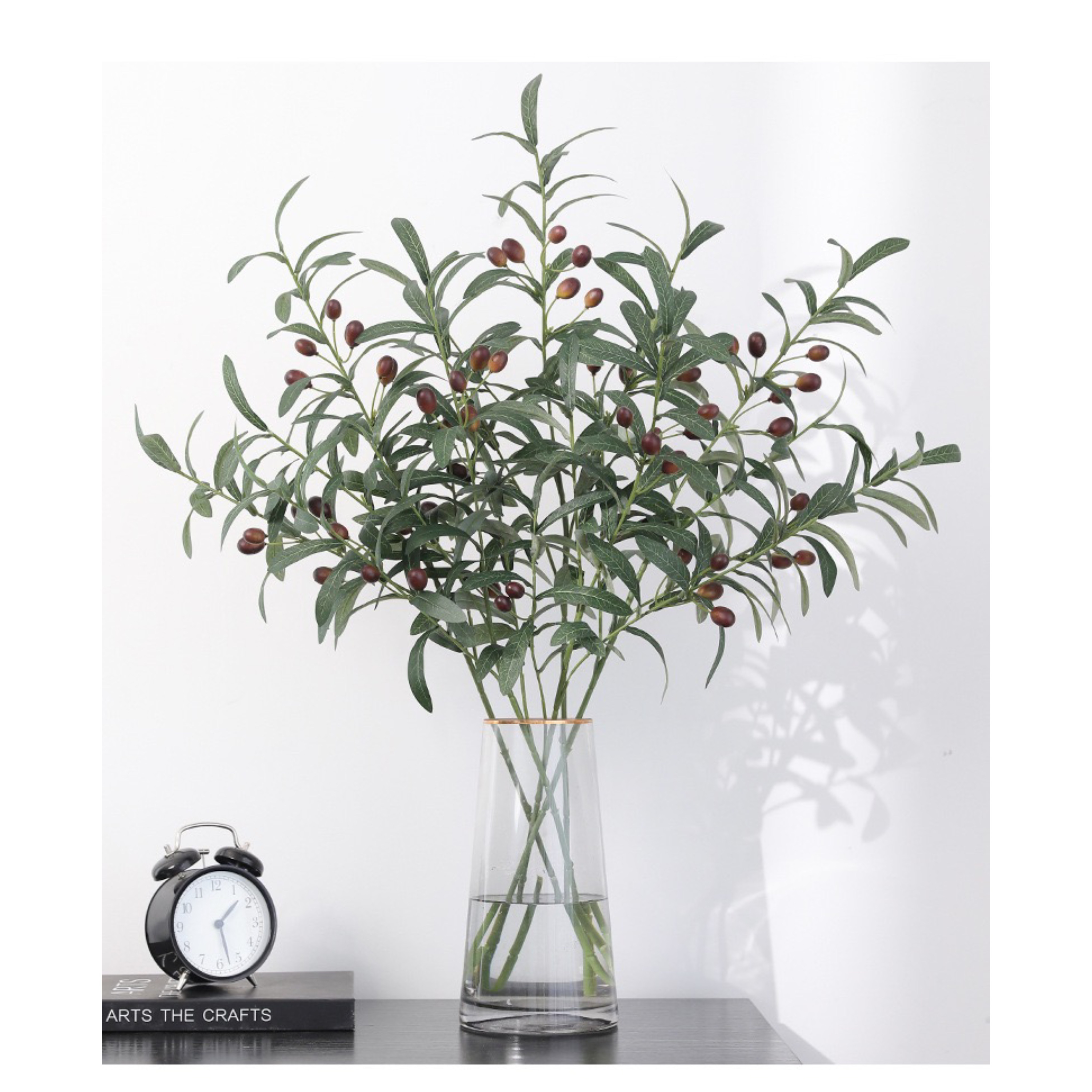 

5 Inch Artificial Artificial Plant Green Long Stem Artificial Stem Artificial Plant Leaves Vase Office Christmas Kitchen Home Wedding Indoor Decoration