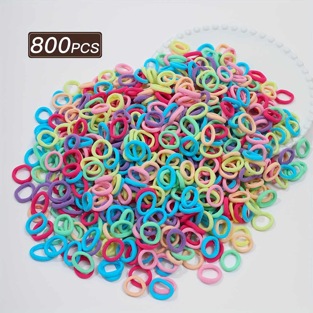 Image of Random 400/600/800pcs Women's Style, Easy Colorful Hair Ties Hair Additions, Durable Non-slip Does Not Hurt Hair, Suitable For Daily And Party Use, Gift Hair Additions Recommendation