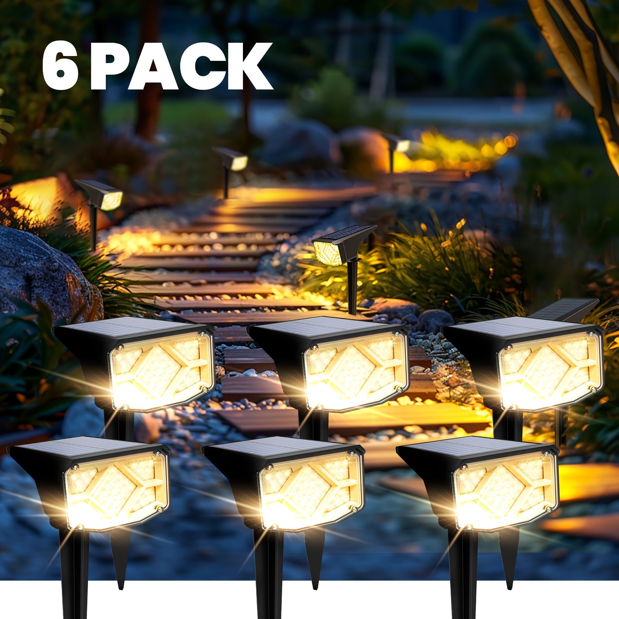 

2/4/6/10 Pack Solar Spot Lights, 38 Led 3 Landscape Spotlights, Solar Lights- Decor 3000/6000k Color Temperature