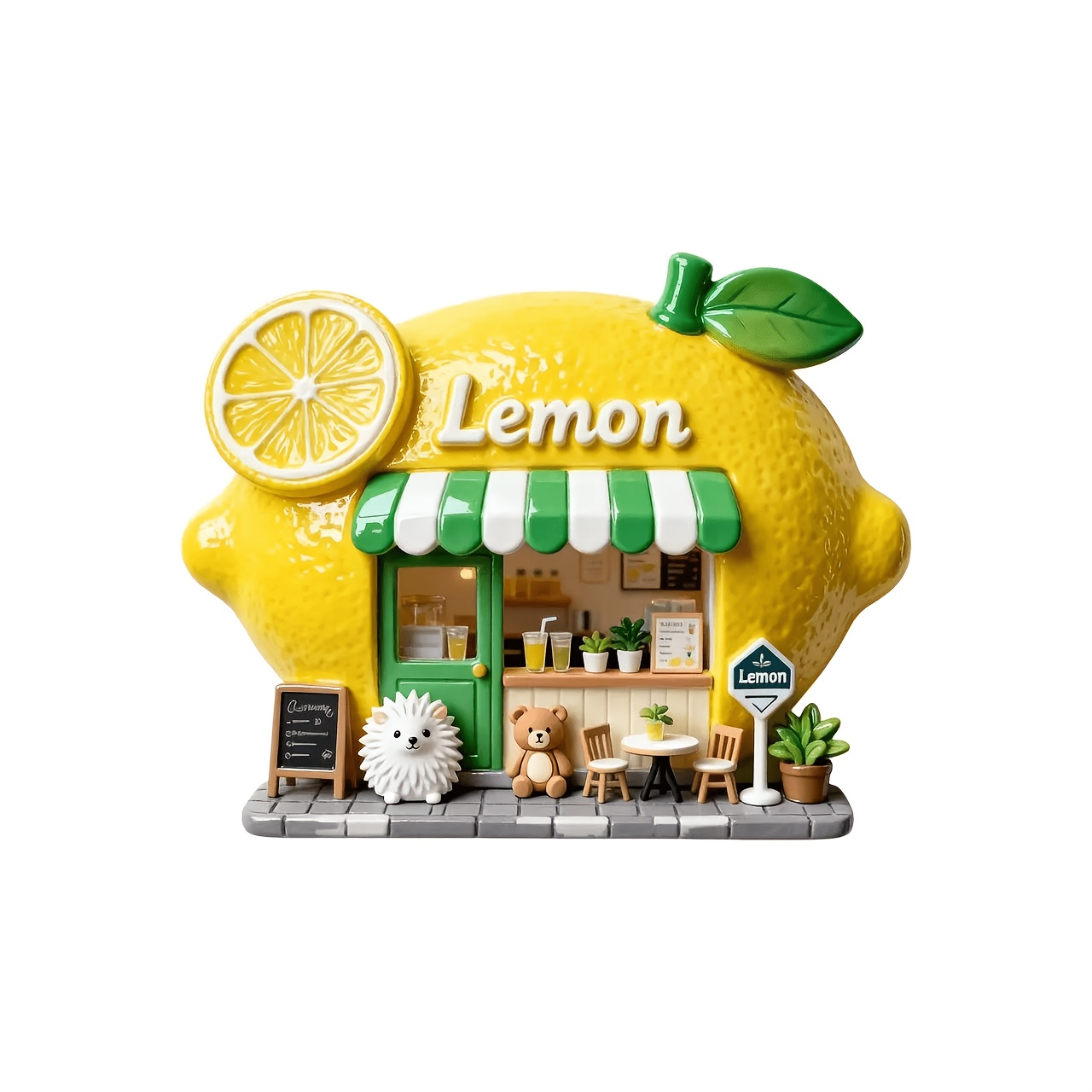TEMU 1pc Lemon-themed Cottage Magnetic Fridge Magnet With 3d Embossed Lemon - Resin Lemon Decor Suitable For Kitchen, Refrigerator, Dishwasher,