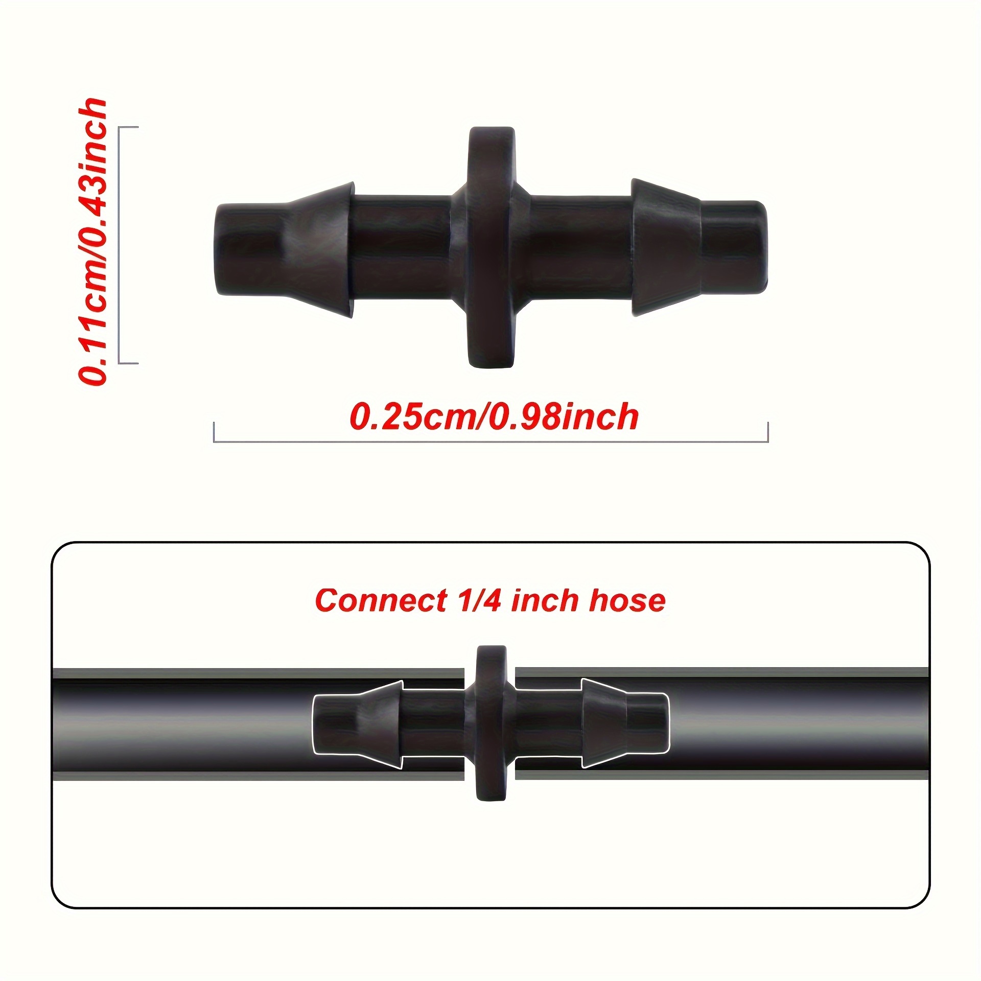 100pcs a 4/7 connettore a 2 vie Connettore di irrigazione a goccia