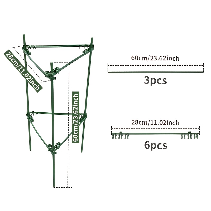Image of 1 Sets Of Durable Metal Climbing Plant Gardening Triangle Brackets | Tomato, Grape, Cucumber, And Vine Support Poles - Essential For Potted Plants, Greenhouses, And Outdoor Gardening
