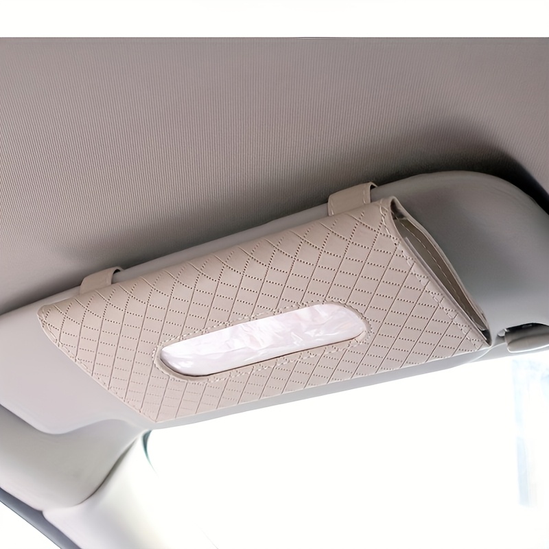 TEMU 1pc Boîte à mouchoirs créative pour voiture, sac de rangement pour mouchoirs de pare-soleil de voiture, boîte à mouchoirs de style cuir